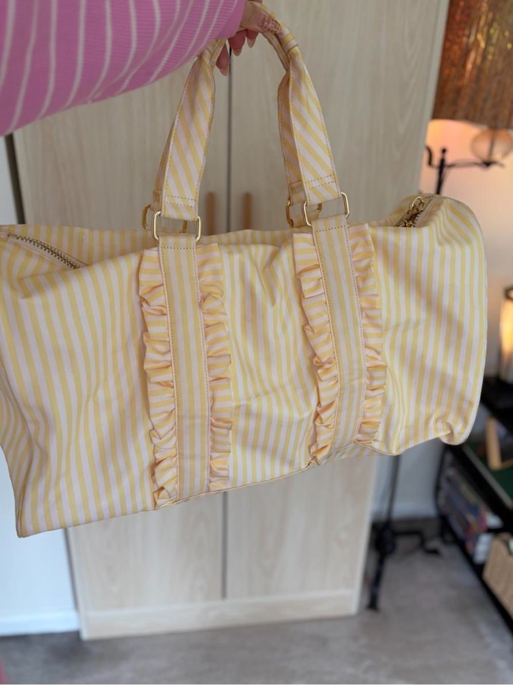 Stoney Clover Lane sunflower duffle bag
